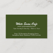 Carte de visite de jardin vert de cygne blanc (Dos)