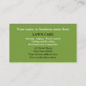 Carte de visite de jardinage vert de laiton (Dos)