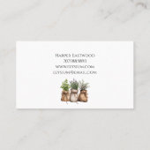 Carte de visite de jardinier à aquarelles Plante (Dos)