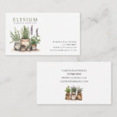 Carte de visite de jardinier à aquarelles Plante (Devant / Derrière)