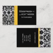 Carte de visite de jaune de noir de design (Devant / Derrière)