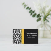 Carte de visite de jaune de noir de design (Debout devant)