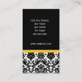 Carte de visite de jaune de noir de design (Dos)