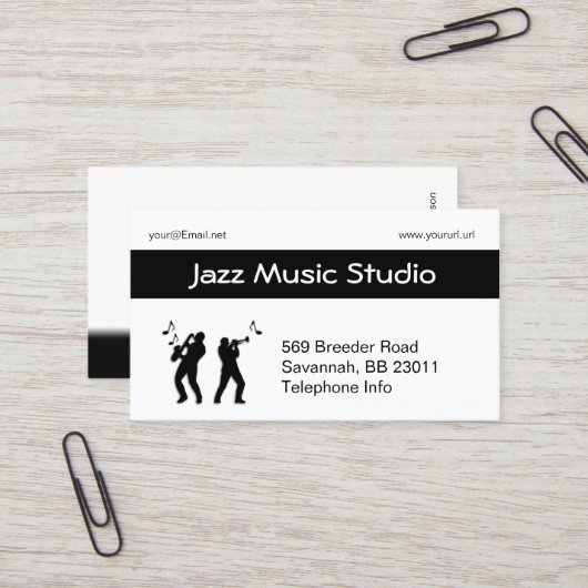 Carte de visite de jazz (Devant/Arrière en situation)