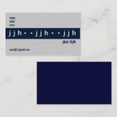 Carte de visite de JJH (Devant / Derrière)