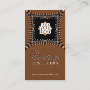 Carte de visite de joaillerie en satin de bronze v