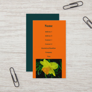Carte de visite de jonquille orange jaune