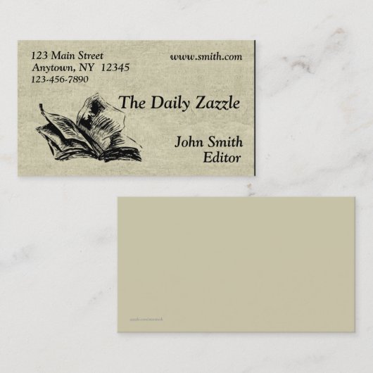 Carte de visite de journal (Devant / Derrière)