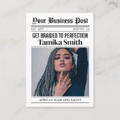 Carte de visite de journal, African Hair Braiding (Devant)