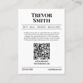 Carte de visite de journal, agent immobilier moder (Dos)