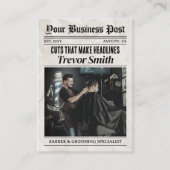 Carte de visite de journal, Barbier & Grooming Sty (Devant)