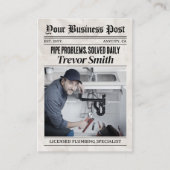 Carte de visite de journal, Plumber Plumbing Pro (Devant)