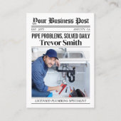 Carte de visite de journal, Plumber Plumbing Pro (Devant)