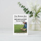 Carte de visite de journal, soins de la pelouse et (Debout devant)