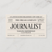 Carte de visite de journal vintage (Dos)