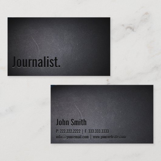 Carte de visite de journalisme professionnel Black (Devant / Derrière)