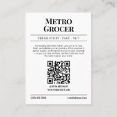 Carte de visite de journaux, Service de livraison  (Dos)