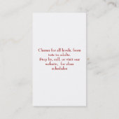 Carte de visite de karaté (Dos)