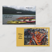 Carte de visite de kayak et de bicyclette (Devant / Derrière)