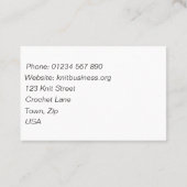 Carte de visite de Knit et de crochet (Dos)
