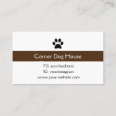 Carte de visite de l' de l'épicerie de chien fait (Dos)