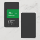 Carte de visite de la bande verte arrondie du coin (Devant / Derrière)