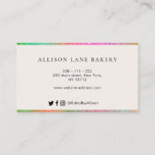 carte de visite de la boulangerie à écriture moder (Dos)
