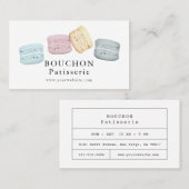 Carte de visite de la boulangerie blanche Macaron (Devant / Derrière)