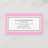 Carte de visite de la boulangerie rose cercle de c (Dos)