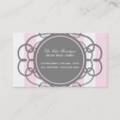 Carte de visite de la boutique chic à rayures rose (Dos)