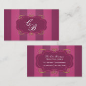 Carte de visite de la boutique chic à rayures viol (Devant / Derrière)