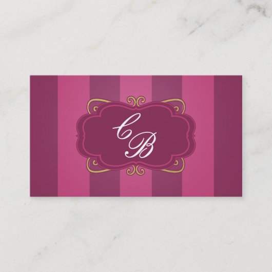 Carte de visite de la boutique chic à rayures viol (Devant)