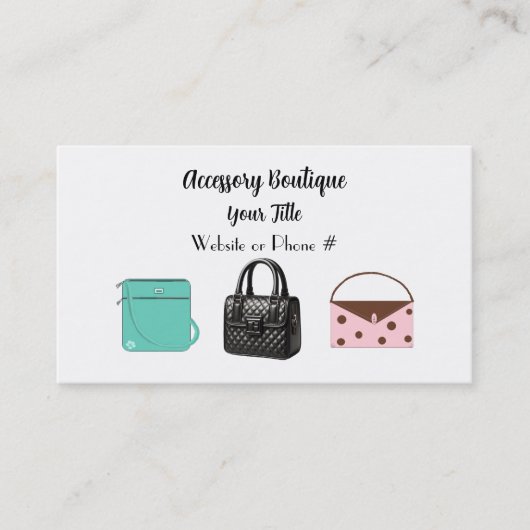 Carte de visite de la boutique d'accessoires de mo (Devant)