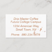 Carte de visite de la boutique de café Taches de c (Dos)