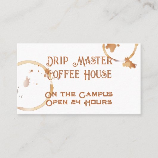 Carte de visite de la boutique de café Taches de c (Devant)