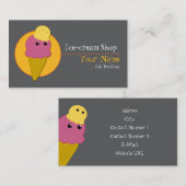 Carte de visite de la boutique de crème glacée (Devant / Derrière)