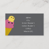 Carte de visite de la boutique de crème glacée (Dos)