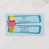 Carte de visite de la boutique de crème glacée (Dos)