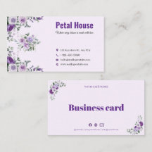 Carte de visite de la boutique de fleurs florale v