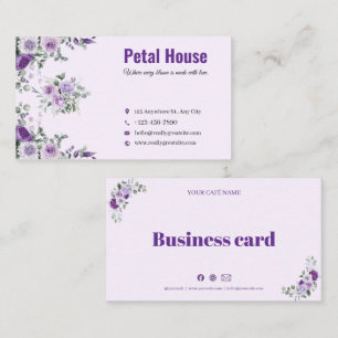 Carte de visite de la boutique de fleurs florale v