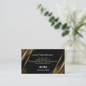 Carte de visite de la boutique de mode luxe noir o (Debout devant)