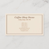 Carte de visite de la Boutique de Mug & Café (Dos)