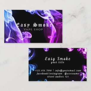 Carte de visite de la boutique de vapotage aux fum