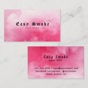 Carte de visite de la boutique de vapotage aux fum