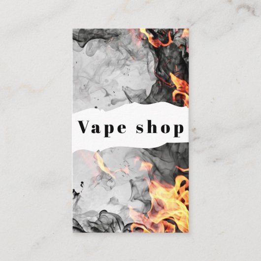 Carte de visite de la boutique de vapotage Fumer (Devant)