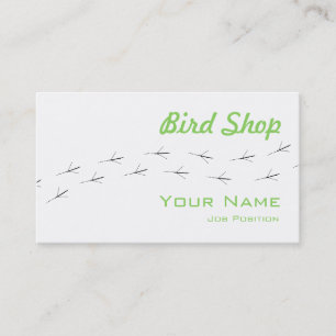 Carte de visite de la boutique d'oiseaux