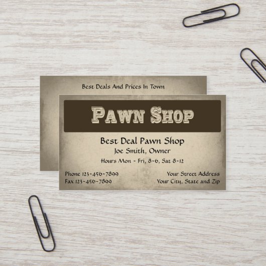 Carte de visite de la Boutique Pwn (Devant/Arrière en situation)