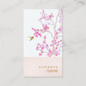 Carte de visite de la branche des colibris rose (Devant)