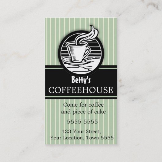 Carte de visite de la cafétéria (Devant)