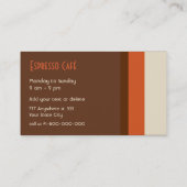 Carte de visite de la cafétéria (Dos)